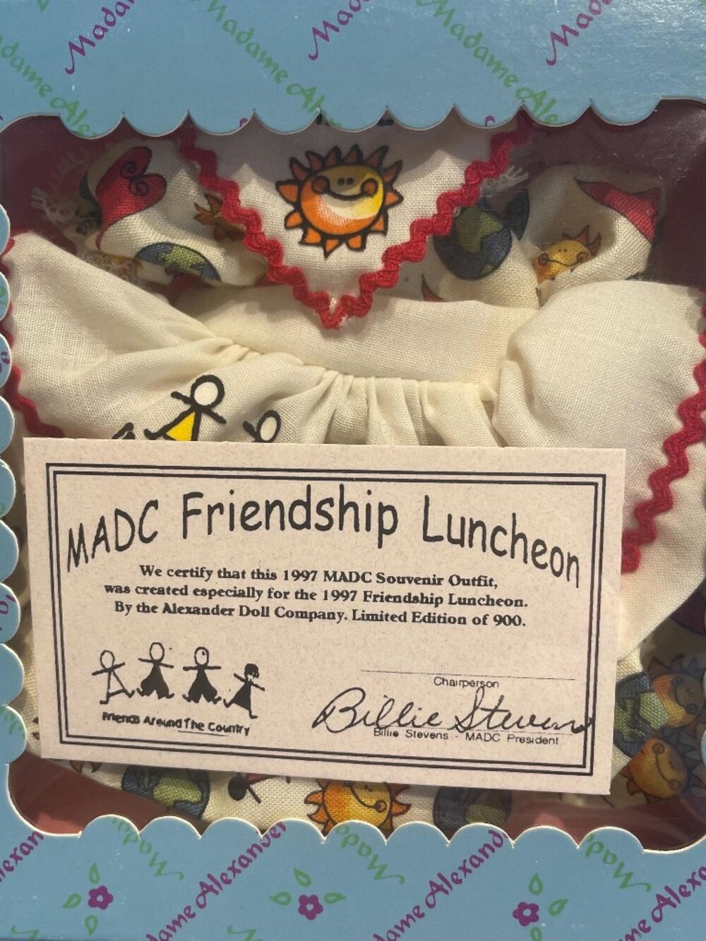 Madame Alexander Doll Outfit: "Friends Around The Country" 1997 MADC NRFB